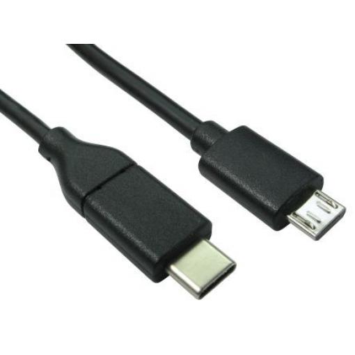 RS PRO Kabel USB do zásuvky IC Vnější, řada: RS PRO, A: USB typu C, 3 m Vnější, Černá, B: Micro USB typ B