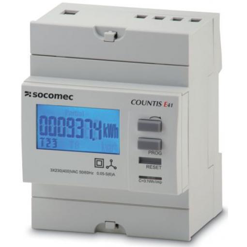 Elektroměr, řada: Countis E41 Podsvícení LCD 8číslicový 3fázový Elektroměr Impulzový výstup výška číslice 85 mm, výška