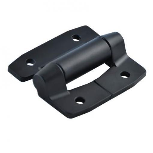 Třecí závěs Výkyvné Točivý moment, Černá, práškové lakování, Hliník Pevný Šroubová, délka: 80.3 mm x 69.7 mm x 4.5 mm