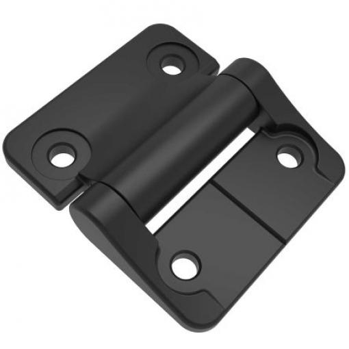 Třecí závěs Výkyvné Tření, Černá, práškové lakování, Slitina zinku Pevný Šroubová, délka: 50.8 mm x 57.2 mm x 4.5 mm