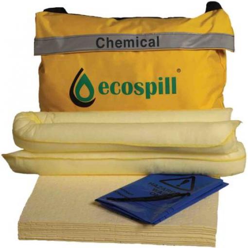 Sada na rozlité kapaliny 30 L, obsah sady: Podložka x 20, 2 kusy, Odpadní sáček a Páska x 2 pro Chemikálie Ecospill Ltd