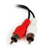 Pomocný kabel délka 150 mm, A: Vnitřní, A: Stereo jack 3,5 mm StarTech.com, B: Vnější, B: RCA x 2, Černá MUFMRCA