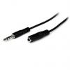 Pomocný kabel délka 1 m, A: Vnější, A: Stereo jack 3,5 mm StarTech.com, B: Vnitřní, B: Stereo jack 3,5 mm, Černá MU1MMFS