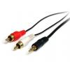 Pomocný kabel délka 900 mm, A: Vnější, A: Stereo jack 3,5 mm StarTech.com, B: Vnější, B: RCA x 2, Černá MU3MMRCA
