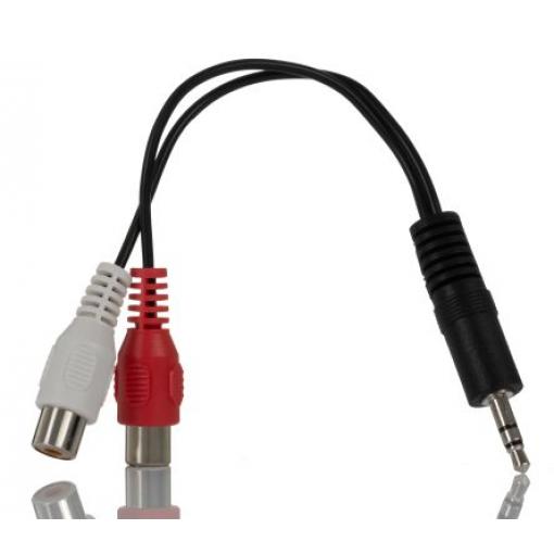 Pomocný kabel délka 150 mm, A: Vnější, A: Stereo jack 3,5 mm StarTech.com, B: Vnitřní, B: RCA x 2, Černá MUMFRCA