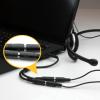 Pomocný kabel délka 200 mm, A: Vnější, A: Stereo jack 3,5 mm StarTech.com, B: Vnitřní, B: 3.5 mm stereo jack x 2, Černá