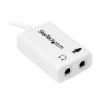 Pomocný kabel délka 150 mm, A: Vnější, A: Stereo jack 3,5 mm StarTech.com, B: Vnitřní, B: 3.5 mm stereo jack x 2, Bílá