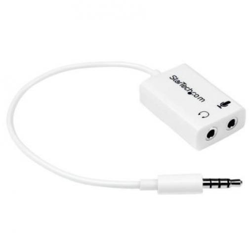Pomocný kabel délka 150 mm, A: Vnější, A: Stereo jack 3,5 mm StarTech.com, B: Vnitřní, B: 3.5 mm stereo jack x 2, Bílá