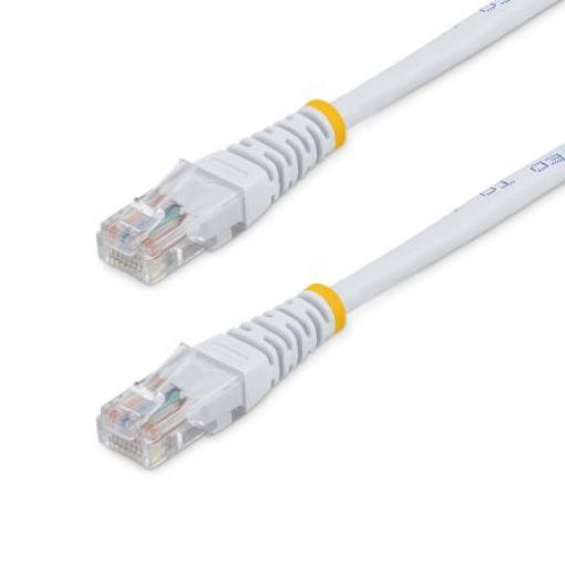 StarTech.com Cat5e Ethernetové kabely, Bílá, Polyvinylchlorid 15 m, typ pláště: Nestíněný Nestíněný