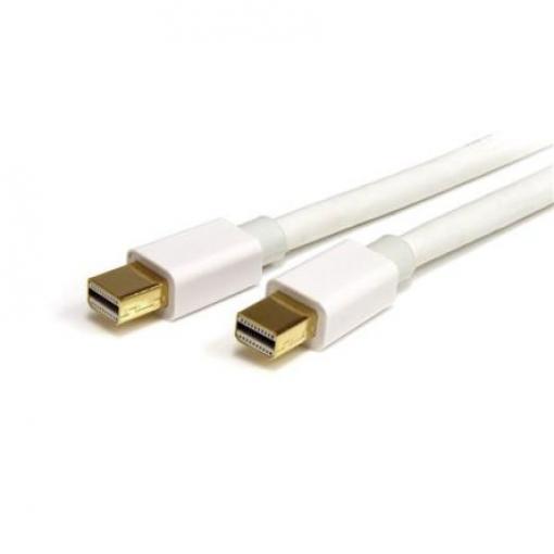 2 m White Mini DisplayPort Cable - M/M