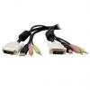 Kabel KVM, A: 2x stereo jack 3,5 mm; DVI-D Dual Link; USB A na 2x stereo jack 3,5 mm; DVI-D Dual Link; USB B 1.8m, Černá