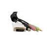 Kabel KVM, A: 2x stereo jack 3,5 mm; DVI-D Dual Link; USB A na 2x stereo jack 3,5 mm; DVI-D Dual Link; USB B 1.8m, Černá