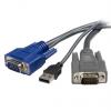 Kabel KVM, A: VGA, B: USB A; VGA 3m, Černá