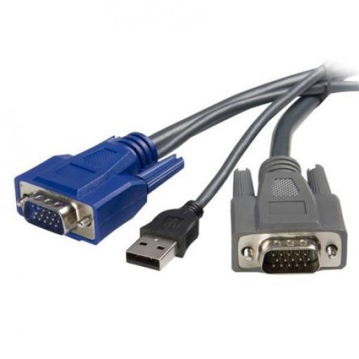 Kabel KVM, A: VGA, B: USB A; VGA 3m, Černá