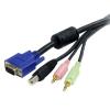 Kabel KVM, A: 2x stereo jack 3,5 mm; USB A; VGA, B: 2x stereo jack 3,5 mm; USB B; VGA 1.8m, Černá