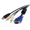 Kabel KVM, A: 2x stereo jack 3,5 mm; USB A; VGA, B: 2x stereo jack 3,5 mm; USB B; VGA 1.8m, Černá