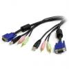 Kabel KVM, A: 2x stereo jack 3,5 mm; USB A; VGA, B: 2x stereo jack 3,5 mm; USB B; VGA 1.8m, Černá