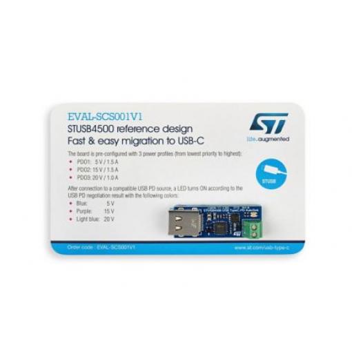 Vývojová sada pro rozhraní Rychlý a snadný přechod ze souosého DC na Typ C STMicroelectronics STUSB4500
