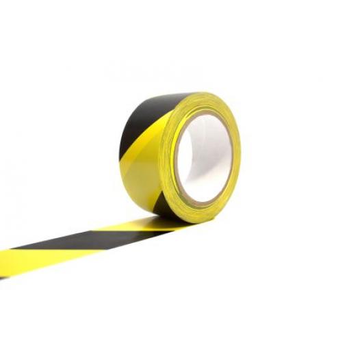 Výstražná páska Pryž (základ), Žlutá, Černá Polyvinylchlorid 15 μm 50 mm, délka: 33 m Coba Europe