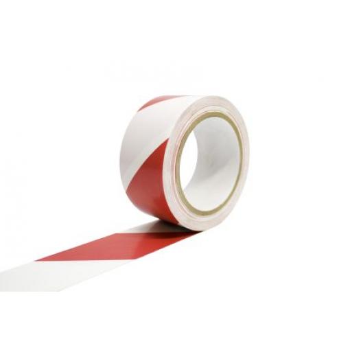 Výstražná páska Pryž (základ), Bílá, Červená Polyvinylchlorid 15 μm 50 mm, délka: 33 m Coba Europe