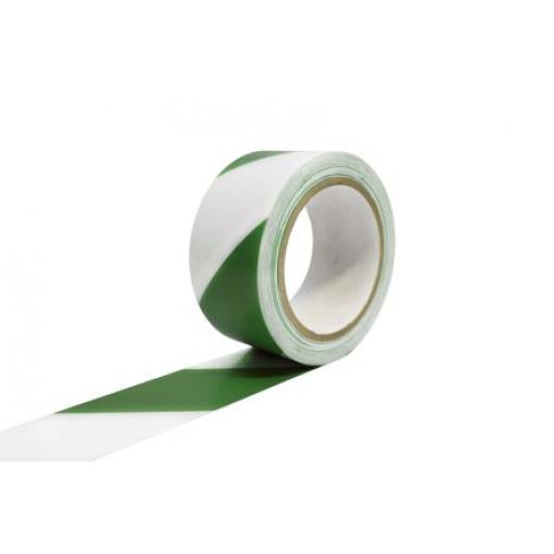 Výstražná páska Pryž (základ), Bílá, Zelená Polyvinylchlorid 15 μm 50 mm, délka: 33 m Coba Europe