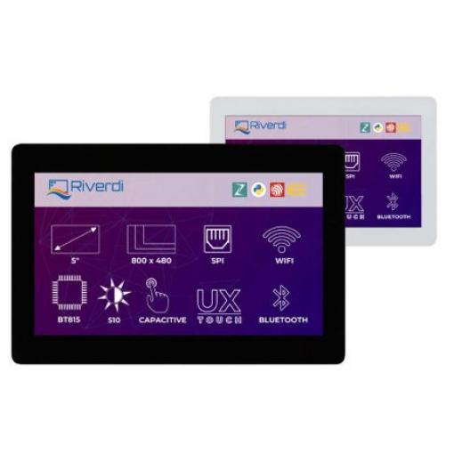 Barevný displej LCD 5in dotykový TFT 800 x 480pixely podsvícení LED rozhraní SPI Riverdi Kapacitní