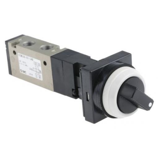 Pneumatický ventil s ručním ovládáním, řada: VZM500 barva Černá Otočný selektor Rc 1/8 RC III B, teplotní rozsah: 50 °C,