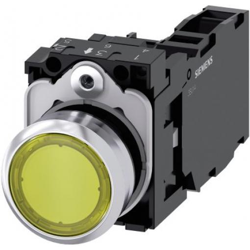 Siemens Tlačítkový spínač, řada: SIRIUS ACT 3SU11 IP66, IP67, IP69K SPST Deska Osvětlené 22 mm Žlutá 110 V