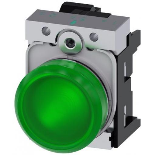 Siemens Indikátor, řada: SIRIUS ACT 3SU11 Montáž do panelu LED Zelená, průměr výřezu: 22 mm IP67, IP66, IP20, IP69