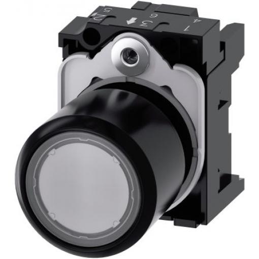Siemens Hlava tlačítka, řada: SIRIUS ACT 3SU12 Čirá Okamžité, průměr výřezu: 22 mm IP69K, IP67, IP66