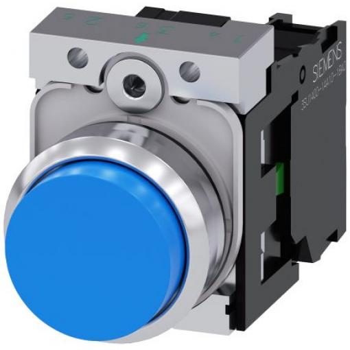 Siemens Tlačítkový spínač, řada: SIRIUS ACT 3SU11 IP66, IP67, IP69K SPST Deska 22 mm Modrá