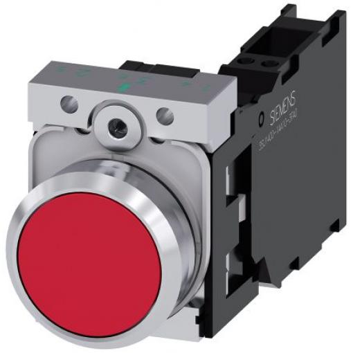 Siemens Tlačítkový spínač, řada: SIRIUS ACT 3SU11 IP66, IP67, IP69K SPST Deska 22 mm Červená