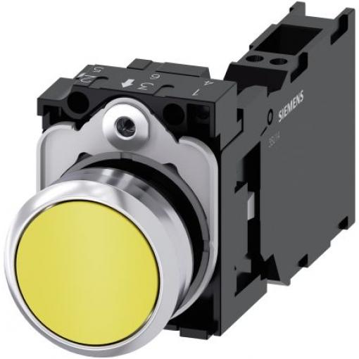 Siemens Tlačítkový spínač, řada: SIRIUS ACT 3SU11 IP66, IP67, IP69K SPST Deska 22 mm Žlutá