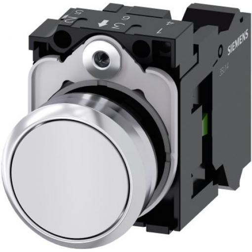 Siemens Tlačítkový spínač, řada: SIRIUS ACT 3SU11 IP66, IP67, IP69K SPST Deska 22 mm Bílá