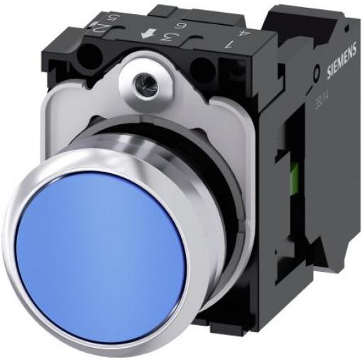 Siemens Tlačítkový spínač, řada: SIRIUS ACT 3SU11 IP66, IP67, IP69K SPST Deska 22 mm Modrá