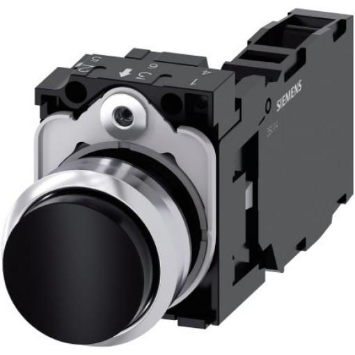 Siemens Tlačítkový spínač, řada: SIRIUS ACT 3SU11 IP66, IP67, IP69K SPST Deska 22 mm Černá