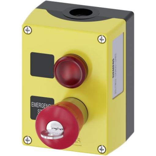 Siemens SIRIUS ACT 3SU18 Uvolnění klíče Tlačítko nouzového vypínače Povrchová montáž SPDT IP66, IP67, IP69