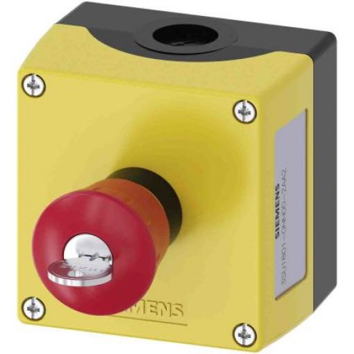 Siemens SIRIUS ACT 3SU18 Uvolnění klíče Tlačítko nouzového vypínače Povrchová mont��ž 22 mm 1 NO/1 NC IP67, IP66, IP69