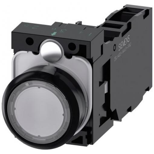 Siemens Tlačítkový spínač, řada: SIRIUS ACT 3SU11 IP66, IP67, IP69K SPST Deska Osvětlené 22 mm Čirá 110 V