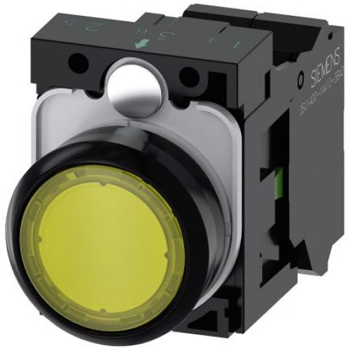 Siemens Tlačítkový spínač, řada: SIRIUS ACT 3SU11 IP66, IP67, IP69K SPST Deska Osvětlené 22 mm Žlutá 24 V
