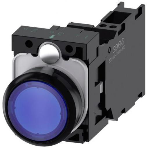 Siemens Tlačítkový spínač, řada: SIRIUS ACT 3SU11 IP66, IP67, IP69K SPST Deska Osvětlené 22 mm Modrá 110 V