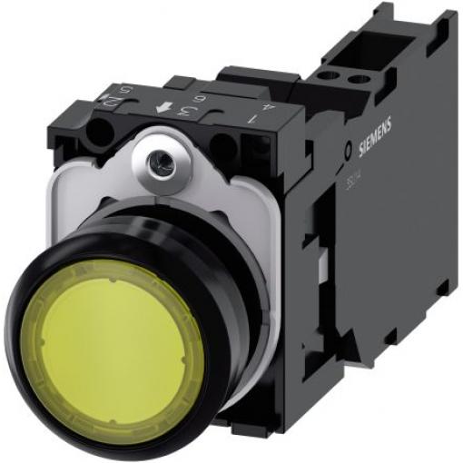 Siemens Tlačítkový spínač, řada: SIRIUS ACT 3SU11 IP66, IP67, IP69K SPST Deska Osvětlené 22 mm Žlutá 230 V