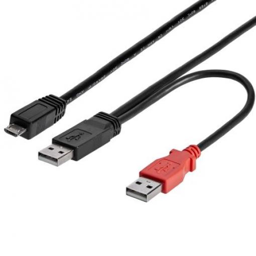 StarTech.com Kabel USB do zásuvky IC Vnější, A: USB typu A, 0.9 m Vnější, Černá, B: Micro USB typ B