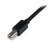 StarTech.com Kabel USB do zásuvky IC Vnější, A: USB typu A, 20 m Vnější, Černá, B: USB B