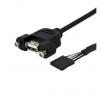 StarTech.com Kabel USB do zásuvky IC Vnitřní, A: USB typu A (montovatelný), 900 mm Vnitřní, Černá, B: USB typu A