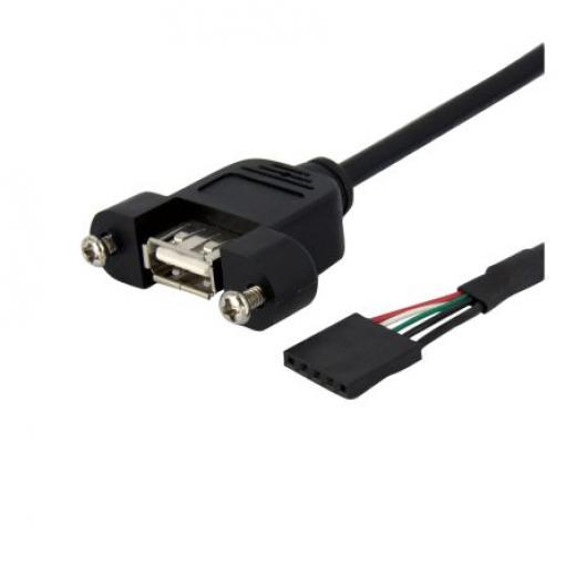 StarTech.com Kabel USB do zásuvky IC Vnitřní, A: USB typu A (montovatelný), 900 mm Vnitřní, Černá, B: USB typu A
