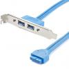 StarTech.com Kabel USB do zásuvky IC Vnitřní, A: USB typu A (montovatelný), 500 mm Vnitřní, Modrá, B: USB typu A