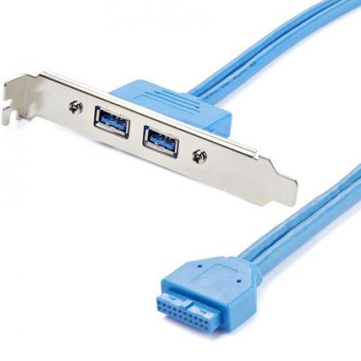 StarTech.com Kabel USB do zásuvky IC Vnitřní, A: USB typu A (montovatelný), 500 mm Vnitřní, Modrá, B: USB typu A