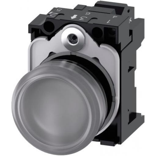 Siemens Indikátor, řada: SIRIUS ACT 3SU11 Montáž do panelu LED Bílá, průměr výřezu: 22 mm IP69, IP66, IP20, IP67 Kulatý