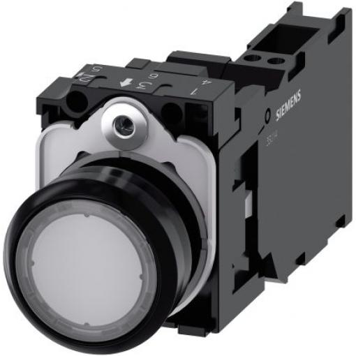 Siemens Tlačítkový spínač, řada: SIRIUS ACT 3SU11 IP66, IP67, IP69K SPST Deska Osvětlené 22 mm Čirá 230 V